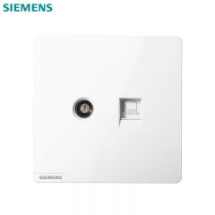 西门子（SIEMENS） 5UH26743NC01 电脑(6类)+电视插座 皓彩系列 白色网络TV插座家用网络墙插