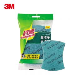 3M 思高洁净百洁布灵巧型一般厨用具家务洗碗刷碗清洁布实惠1包装共5片