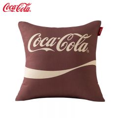 可口可乐 cocacola2000棕复古简约多功能印花水晶绒抱枕  单只装(BM-LW0027-03) 45*45cm