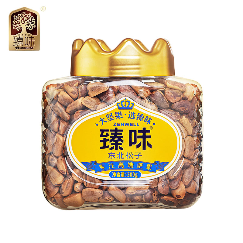 臻味 皇家罐装系列 皇家罐装系列每日坚果炒货办公室零食干果 中罐 东北松子300g