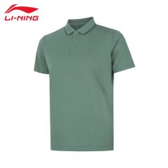 李宁（LI-NING） APLU191-11运动时尚舒适透气T恤吸湿排汗男款短袖POLP衫千山翠XXL码