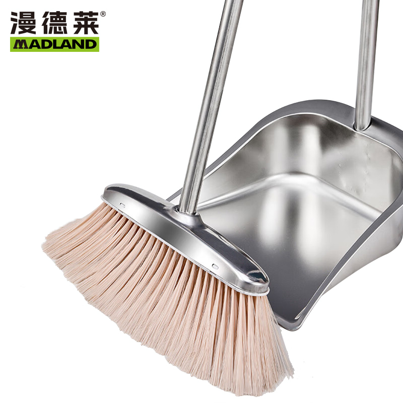 漫德莱 不锈钢扫把簸箕套装 特厚款