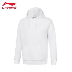 李宁（LI-NING） AWDT987-2柔软舒适保暖男款套头连帽卫衣标准白XS