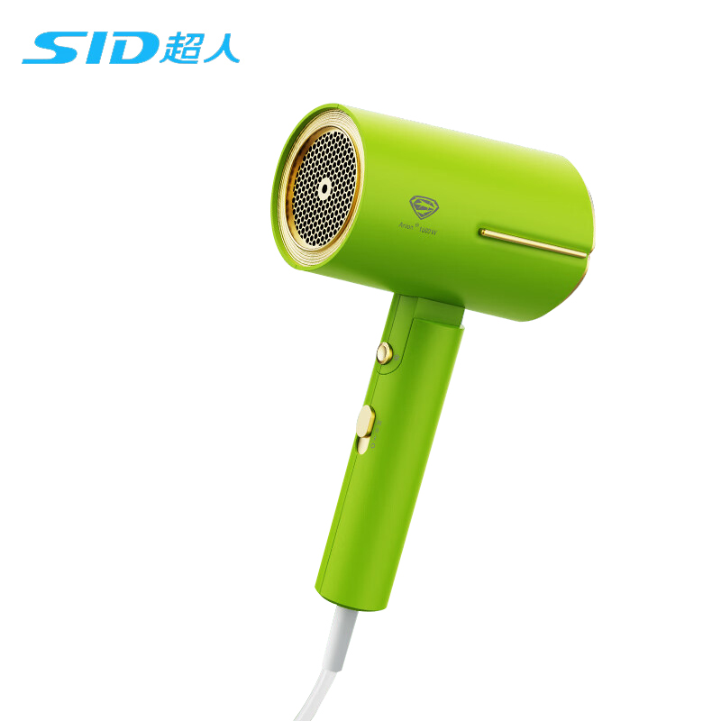 超人（SID） 家用电吹风机水润负离子大风量速干便携简约吹风筒宿舍学生旅行用电吹风 折叠款-HD1665绿色 普通装