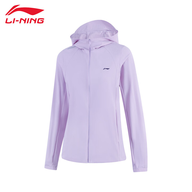 李宁（LI-NING） AFDV980-2女士针织外套舒适透气女风衣上衣暮光紫3XL码