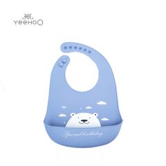 英氏（YEEHOO） C12C英氏福瑞斯森林硅胶围兜80g蔚蓝白熊