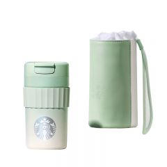 星巴克（Starbucks） 薄荷绿系列经典简约绿色款不锈钢保温杯办公便携绿色渐变款桌面杯配杯套470ml