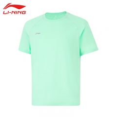 李宁（LI-NING） ATSV437-3男士舒适透气短袖亲肤吸汗上衣天缥绿3XL码