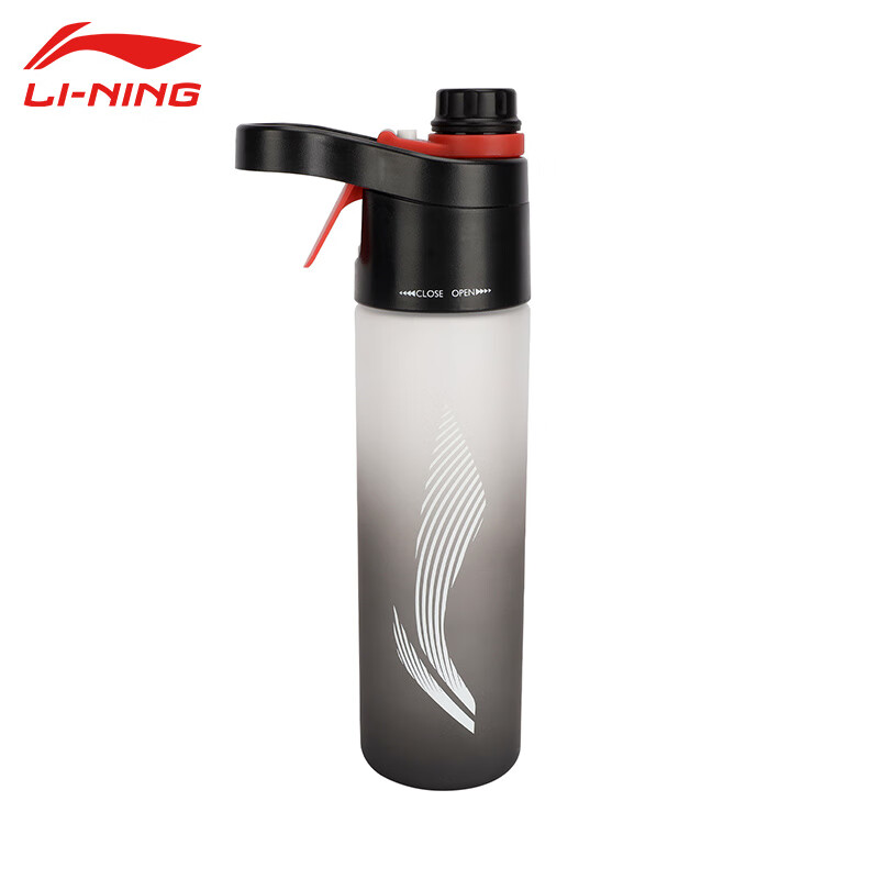 李宁（LI-NING） 运动时尚中性运动水壶AQTU207-1黑色F