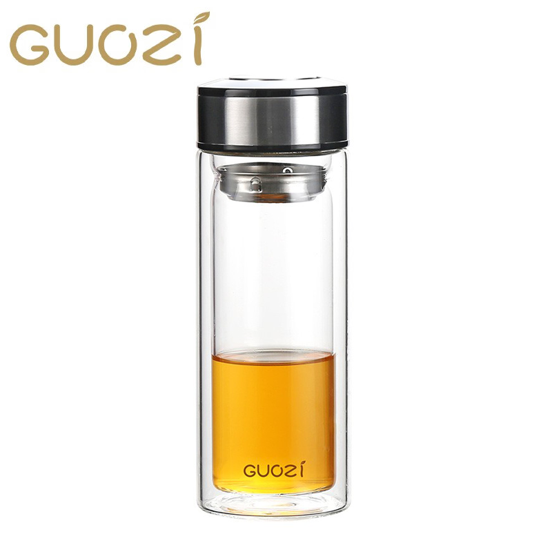 果兹 果兹雅悦双层保温杯男女泡茶杯子喝水玻璃杯 GZ-S01A 400ml