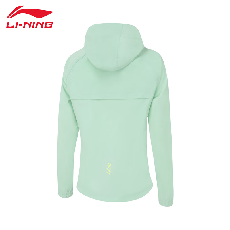 李宁（LI-NING） 运动时尚女款运动风衣AFDU164-6清凉绿M码