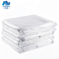 兰诗（LAUTEE） 白色塑料袋大号透明平口垃圾袋 打包袋 80*100cm*100只装
