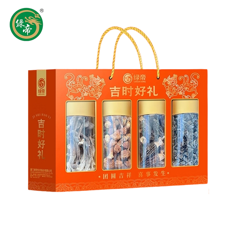 绿帝（GREEN KING） 山珍干货食用菌云耳羊肚菌姬松茸鹿茸菇火锅炖汤煲汤食材 吉时好礼菌菇干货礼盒220g