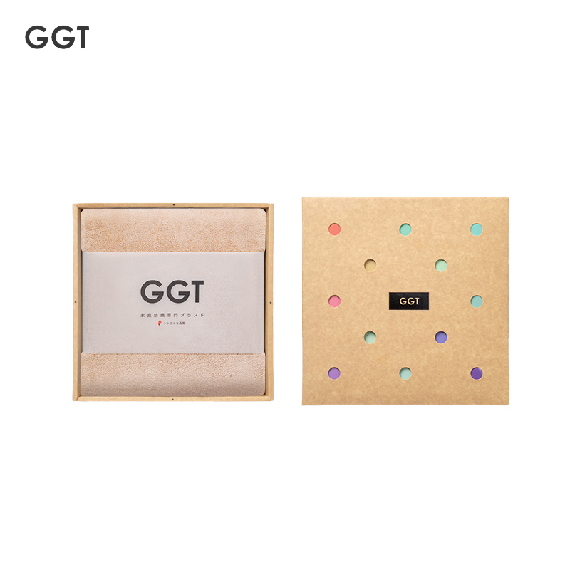 GGT 日本雪花绒浴巾礼盒加大加厚款送礼成人大浴巾速干男女洗澡巾浴巾礼盒装浅咖70*140cm