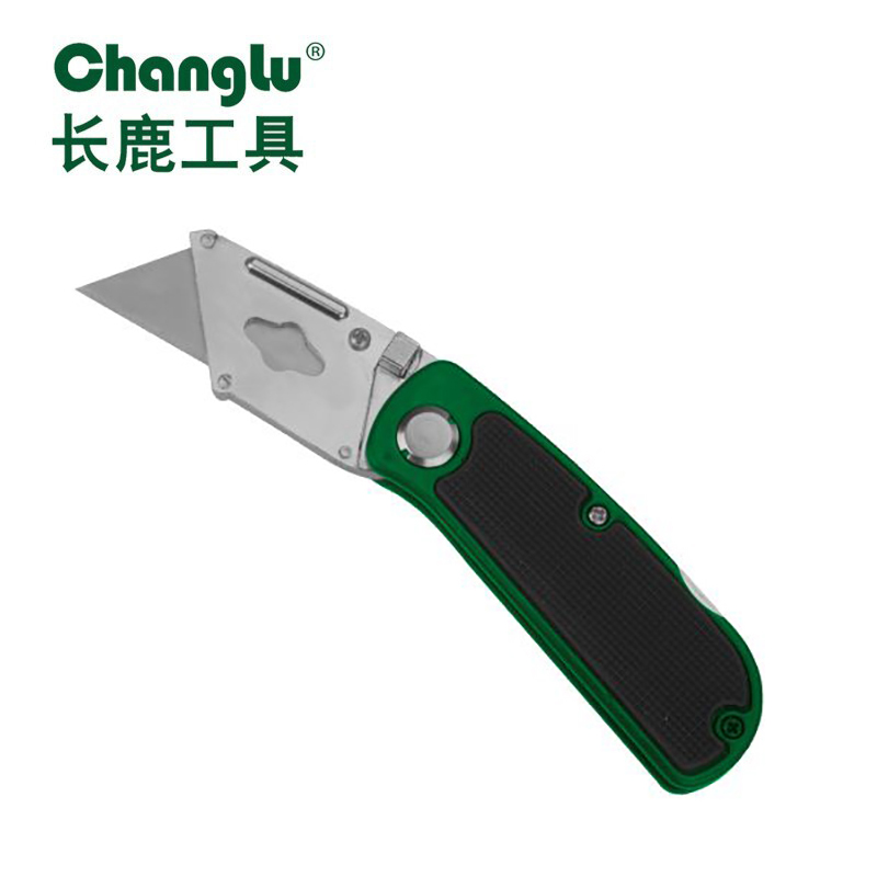 长鹿  折叠型 勾刀折叠美工刀多功能梯形刀片工业用加厚大鹰钩刀刀架工具电工刀