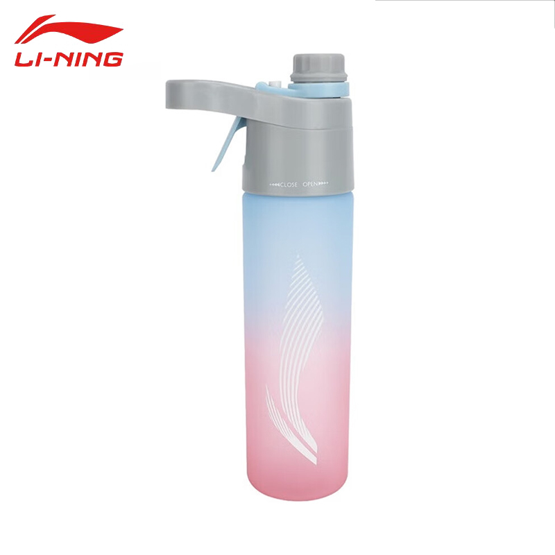 李宁（LI-NING） AQTV059-3运动水壶大容量防漏便携健身水杯粉色F码