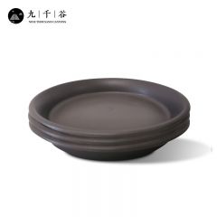 九千谷 花盆托盘 加厚仿陶瓷树脂接水托盘 高档简约塑料加仑花盆底座底托 内径20cm黑灰色3个装3958