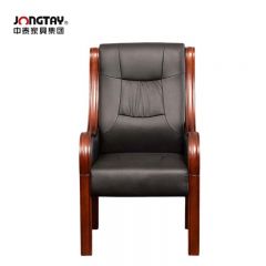 中泰（jongtay） J-WF53C8-HE小牛皮办公椅子中式领导会议椅 培训椅带扶手职员椅班椅老板椅670W×690D×1150H