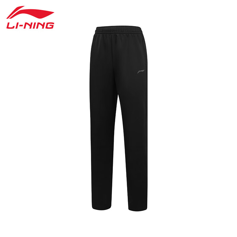 李宁（LI-NING） 舒适保暖女款厚款直筒卫裤AKLT976-1黑色3XL