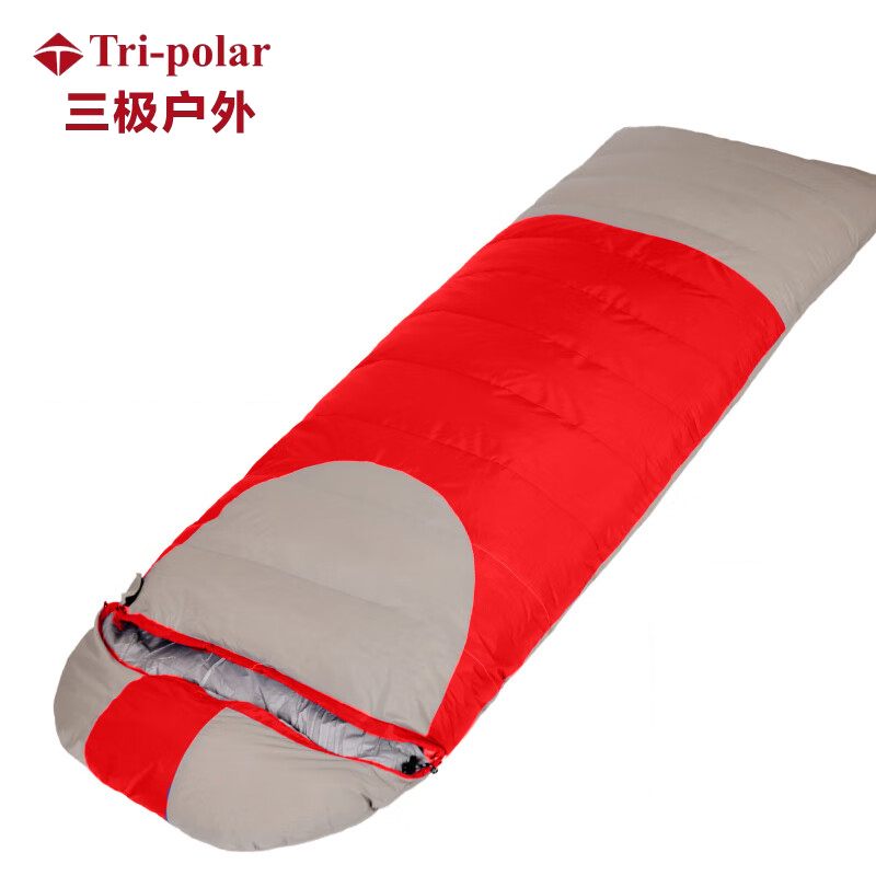 三极户外（Tri-polar） TP2929信封式保暖睡袋成人信封式室内午休拼接冬季加厚睡袋210*80cm1.5kg红色