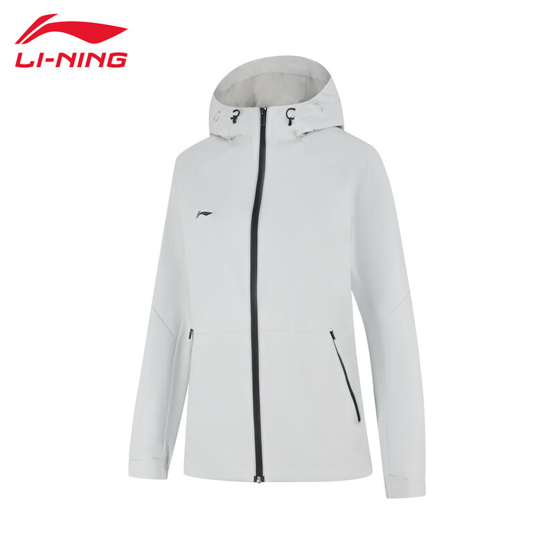 李宁（LI-NING） 防风保暖女款运动风衣AFDUA12-2水滴灰S