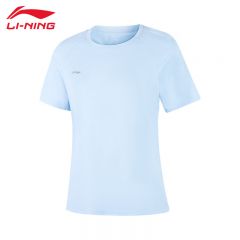 李宁（LI-NING） ATSV436-7女士舒适透气短袖亲肤吸汗上衣净空蓝L码