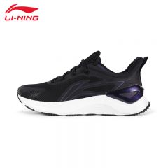 李宁（LI-NING） ARHV021-2男士缓震保护跑鞋越影舒适透气运动鞋黑色/月表灰45码