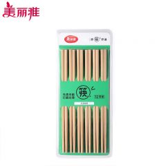 美丽雅（MARYYA）HC087125 竹筷子无漆无蜡家用12双长24cm防滑打磨光滑 高温碳化不易发霉
