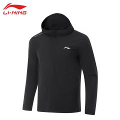 李宁（LI-NING） AFDV613-3男士针织运动外套透气吸汗上衣黑色M码