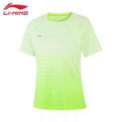 李宁（LI-NING） ATSV436-8女士舒适透气短袖亲肤吸汗上衣精灵绿/数字绿L码