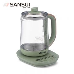 山水（SANSUI） KT-823家用多功能全自动养生壶办公室迷你煮茶器高硼玻璃 1.8升绿色