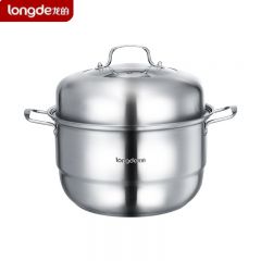 龙的（longde）LD-TG133双层蒸锅家用蒸笼锅双层可上蒸下煮双层28cm