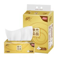 清风 原木经典金装抽纸 3层110抽4包/提