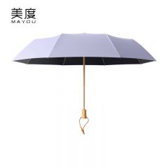 美度（MAYDU） M3007太阳伞防晒防紫外线女晴雨两用遮阳伞纯色日系三折手动淡雅紫