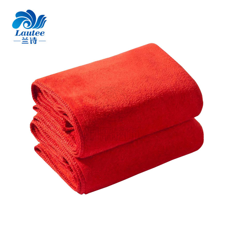 兰诗（LAUTEE）  加厚超细纤维毛巾定制毛巾超强吸水巾红色30*70cm10条装 FW-2051