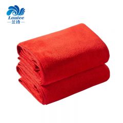 兰诗（LAUTEE）  加厚超细纤维毛巾定制毛巾超强吸水巾红色30*70cm10条装 FW-2051