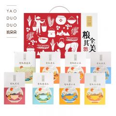 姚朵朵 粮全其美有机杂粮3200g（400g*8包）有机五谷粥料 独立包装营养早餐粥料 礼盒