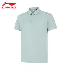 李宁（LI-NING） APLV495-2男士舒适透气短袖POLO衫运动休闲半袖灰翡绿L码