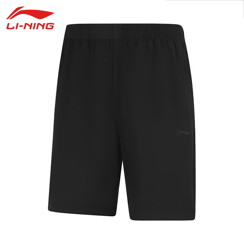 李宁（LI-NING） AKSV635-1男士舒适透气运动短裤休闲裤透气速干裤黑色5XL码