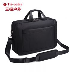 三极户外（Tri-polar） TP2166电脑包商务简约单肩斜挎手提包公文包多隔层差旅包黑色19寸