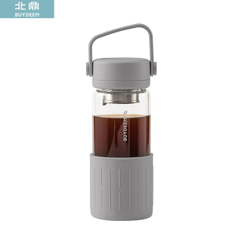 北鼎（Buydeem） 玻璃杯茶水分离泡茶杯 男女生高颜值便携水杯子浅岛灰CD1008