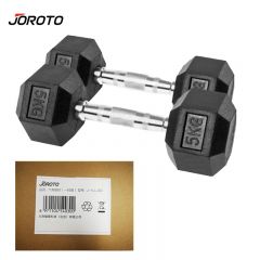 捷瑞特（JOROTO）美国品牌环保包胶六角哑铃男士家用健身器材J-YLLJ50 5kg/对