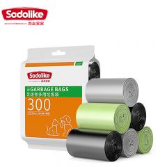 尚岛宜家 平口垃圾袋彩色宠物300只30*25cm加厚垃圾袋