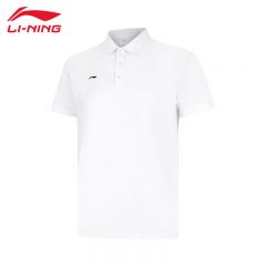 李宁（LI-NING） APLV495-1男士舒适透气短袖POLO衫运动休闲半袖标准白L码