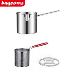 拜格（BAYCO） 304不锈钢油炸锅1.2L薯条天妇罗油炸专用锅小炸锅热油锅BG2788