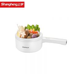 上亨（shangheng） 多功能电煮锅宿舍迷你煮面锅小电火锅低功率插电锅1.5L泡面锅1-2人长柄小白锅SHZH-CFDZG001白色