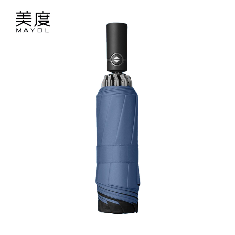 美度（MAYDU） M3382全自动反向伞折叠晴雨伞男商务双人雨伞女三折防晒遮阳伞雾霾蓝