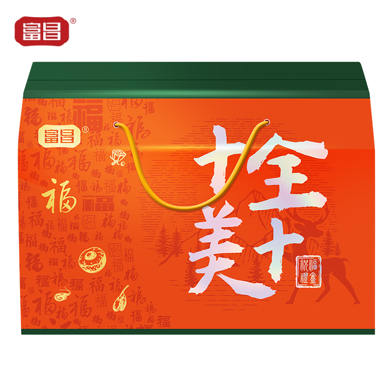 富昌 十全十美礼盒798g 桂圆枣紫菜粉丝银耳蛹虫草香菇枸杞莲子虾皮南北干货