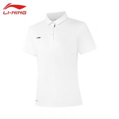 李宁（LI-NING） APLV136-1女士舒适透气短袖POLO亲肤吸汗上衣标准白3XL码