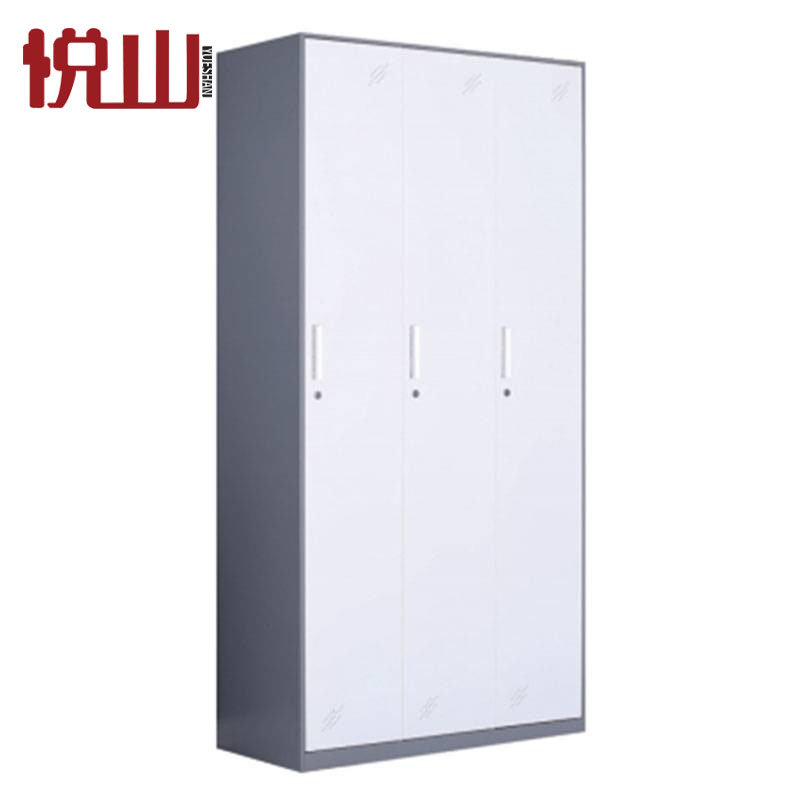 悦山 更衣柜员工柜带锁储物柜铁皮衣柜 三门更衣柜 900*500*1850mm 台
